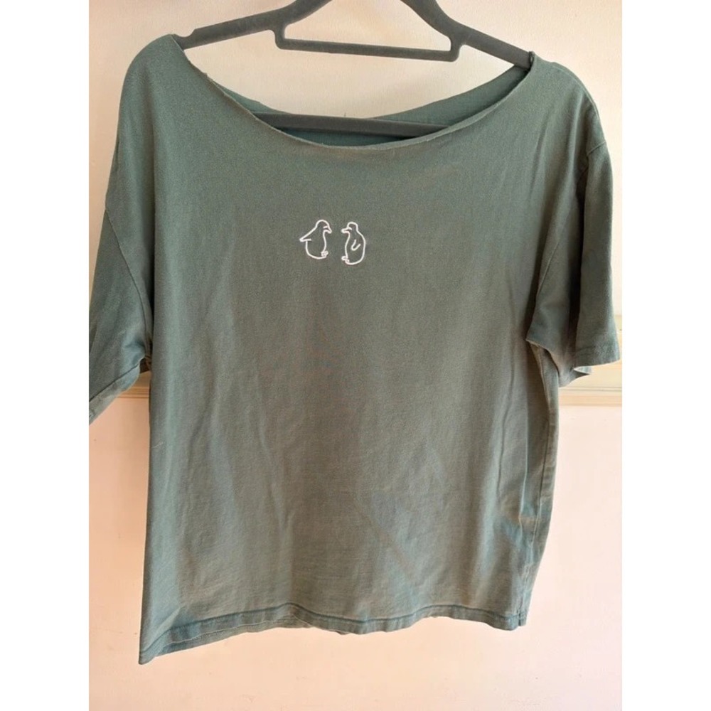 Women's Cotton Tee, Medium, Penguin Design